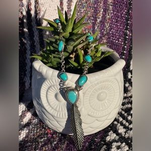 NWT fashion faux silver and turquoise necklace & tri strand gold tone necklace.